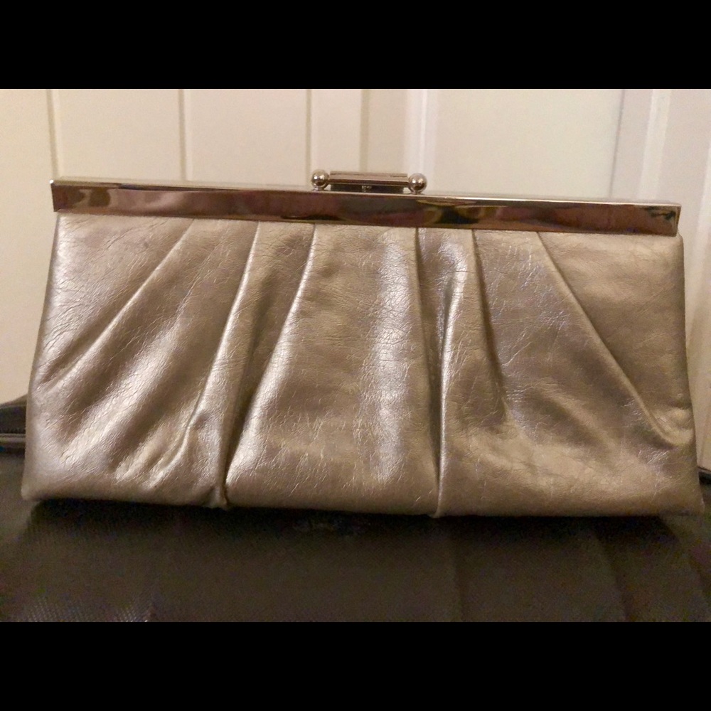 Gunne Sax gold tone evening clutch